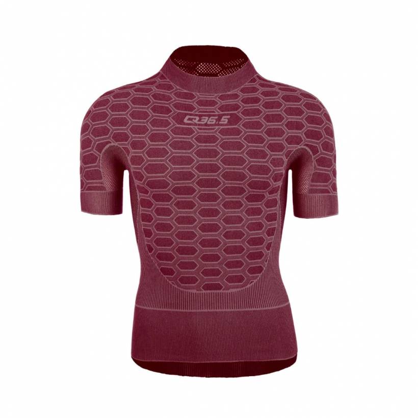 Q36.5 Basislaag 2 Korte Mouw Rood Ondershirt