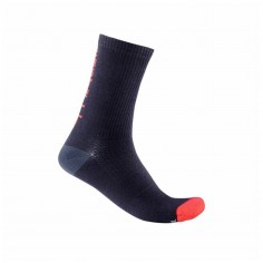 Castelli Bandito Wool 18 Blau Rote Socken