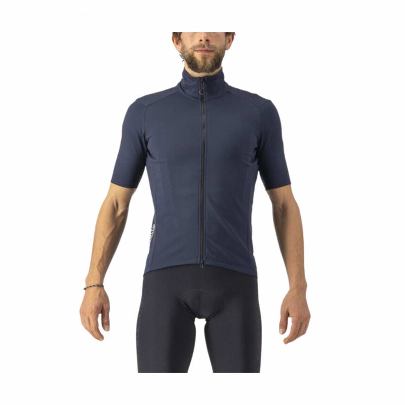 Maglia Castelli Perfetto Ros 2 a Maniche Corte Antivento Blu Navy