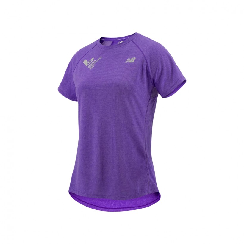 T-shirt Valencia Marathon Impact Run Purple Short Sleeve Woman