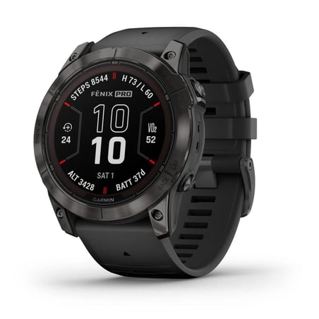 Garmin Fenix 7X Pro Saffier Solar Titanium Horloge