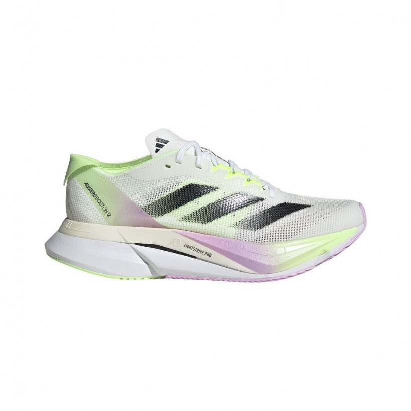 Adidas Adizero Boston 12 White Green SS24 Women's Shoes