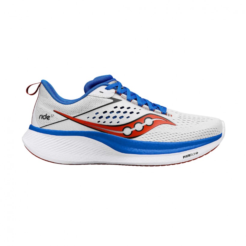 Tênis Saucony Ride 17 Branco Azul SS24