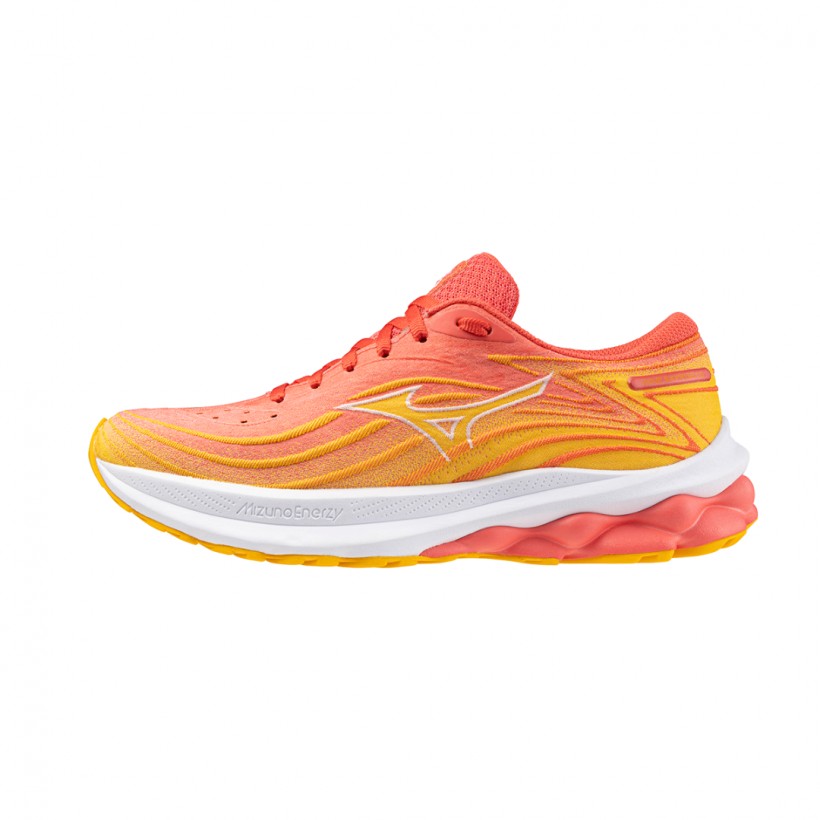 Tênis Mizuno Wave Skyrise 5 Feminino Coral Laranja SS24