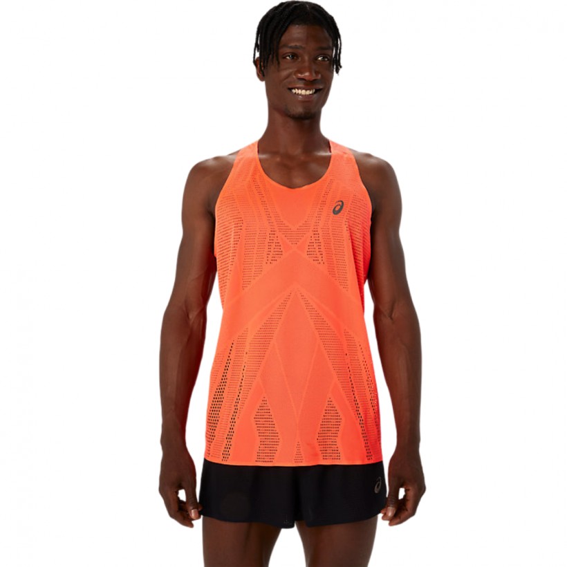 Camiseta Sin Mangas Asics Metarun Singlet Naranja