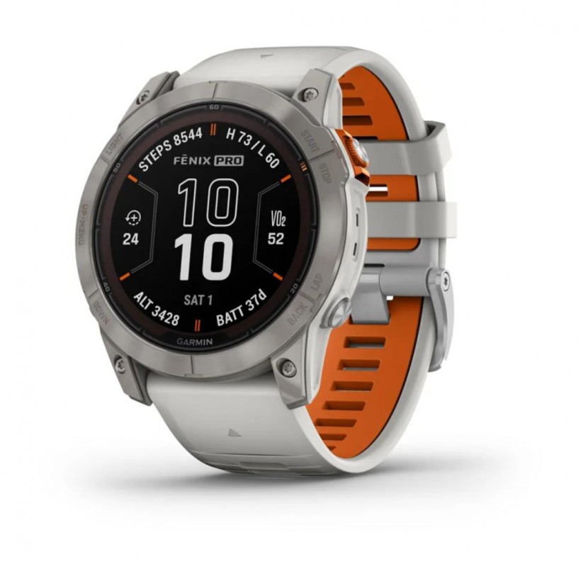 Garmin Fenix 7X Pro Sapphire Solar Edition Titanium Gray Orange Watch