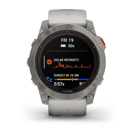 Zegarek Garmin Fenix 7X Pro Sapphire Solar Edition Tytan Szary Pomarańczowy