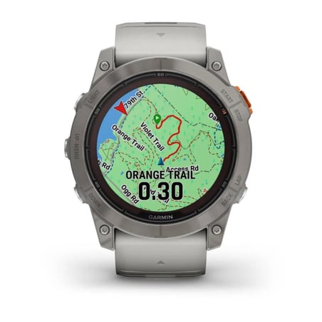 Garmin Fenix 7X Pro Sapphire Solar Edition Titanium Gray Orange Watch