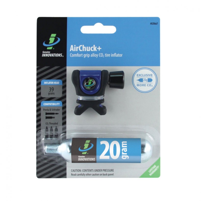 Mini pompa ad aria Genuine Innovations CO2 Air Chuck Blu Nero