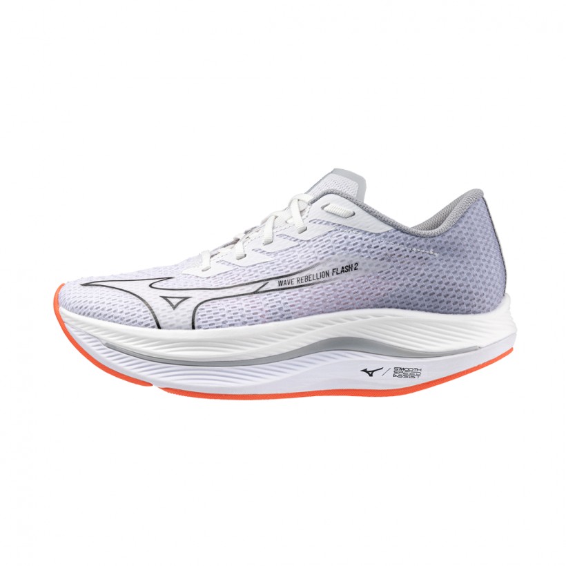 Tênis Mizuno Wave Rebellion Flash 2 Cinza Branco SS24