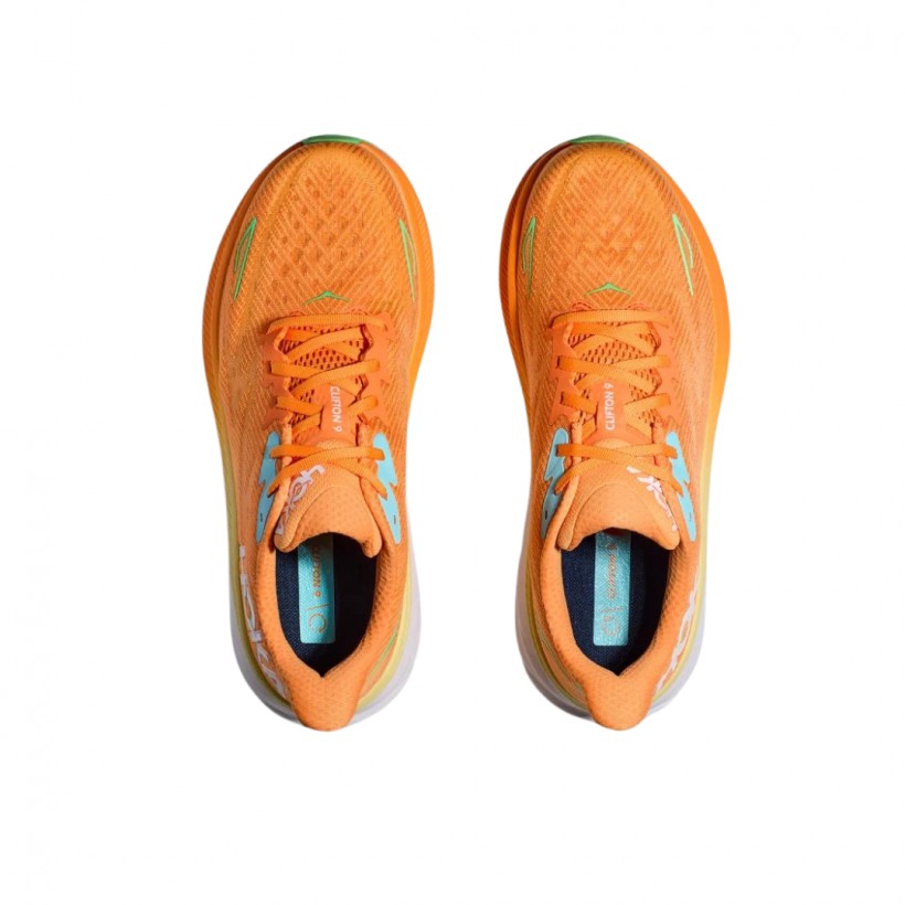 Hoka Clifton 9 Orange Grün  Schuhe