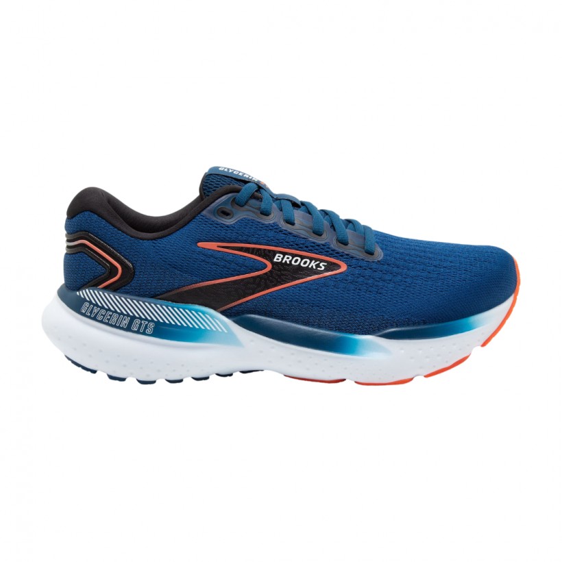 Tênis Brooks Glycerin GTS 21 Azul Laranja SS24