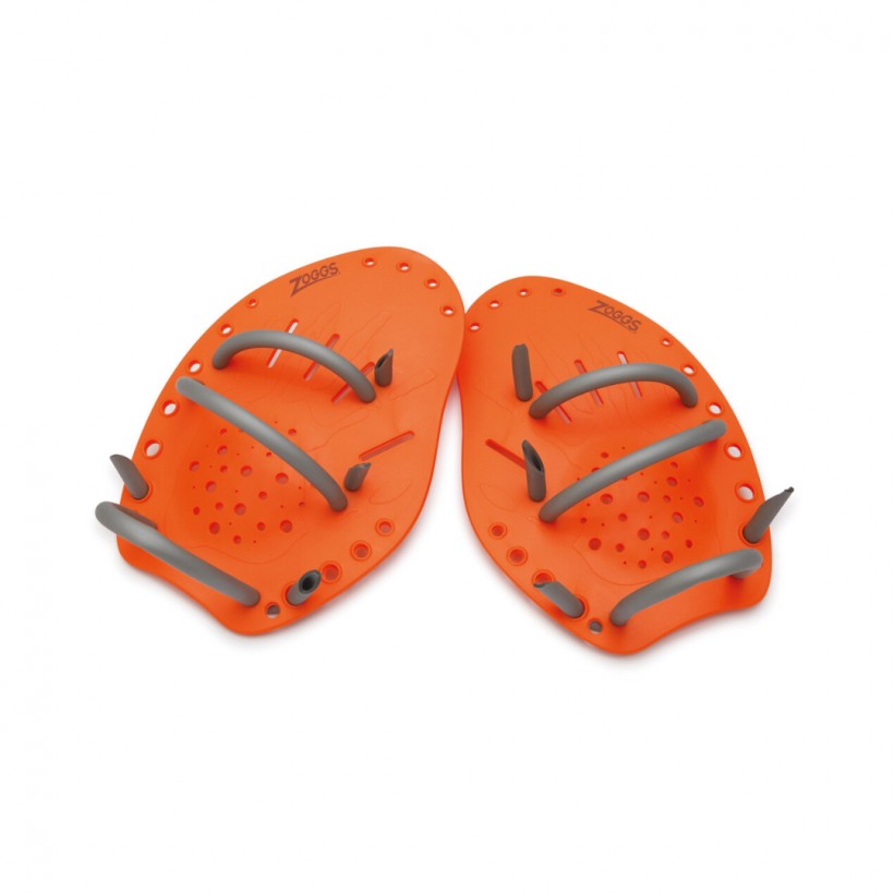 Orangefarbene Matrix Zoggs Handpaddel