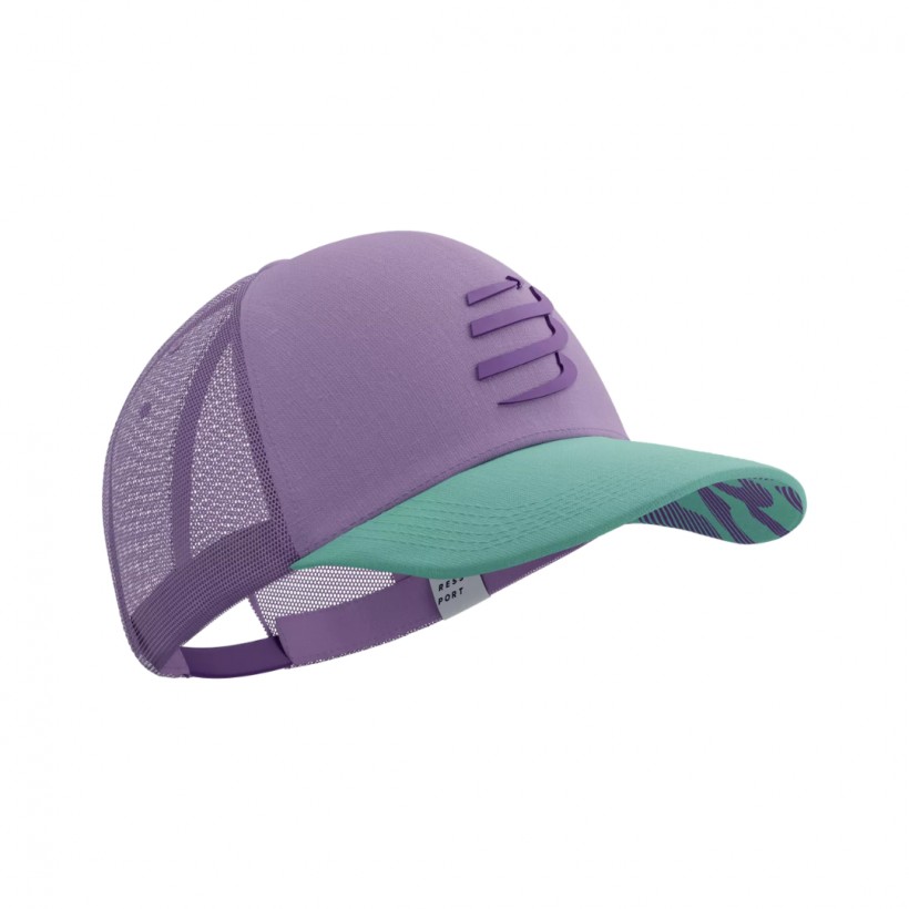 Gorra Compressport Trucker Morado Azul