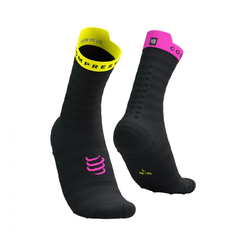 Compressport Pro v4.0 Ultralight Run High Socks Black Pink