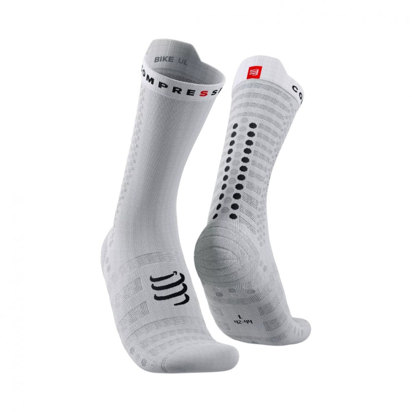 Compressport Pro v4.0 Ultralight Bike Socken Weiß Schwarz