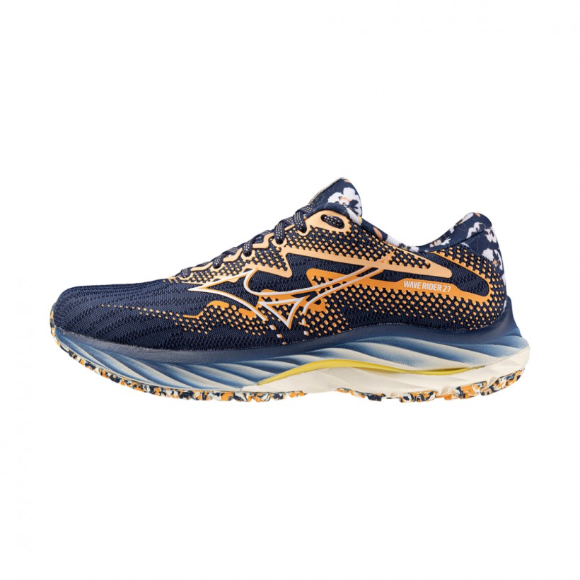 Zapatillas Mizuno Wave Rider 27 ROXY Azul Naranja  Mujer