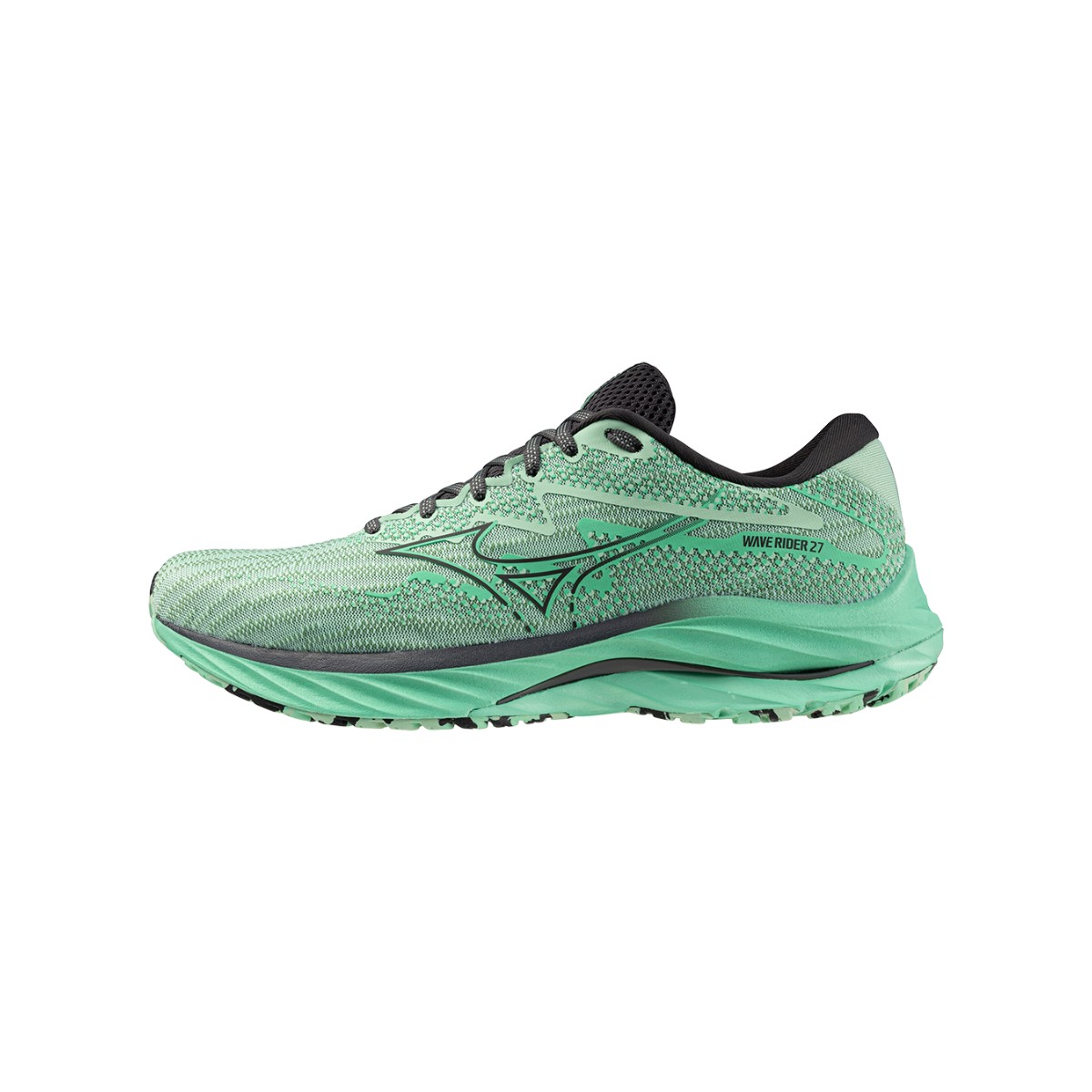 RNS D günstig Kaufen-Mizuno Wave Rider 27 Grün Schwarz SS24 Turnschuhe, Größe 41 - EUR. Mizuno Wave Rider 27 Grün Schwarz SS24 Turnschuhe, Größe 41 - EUR <![CDATA[Mizuno Wave Rider 27 Schuhe
 Erleben Sie einen beispiellosen Energie- und Komfortsc