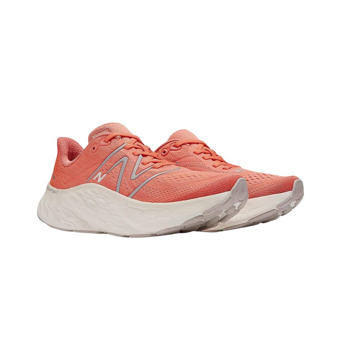 Baskets Femme New Balance Fresh Foam X More v4 Corail Blanc SS24