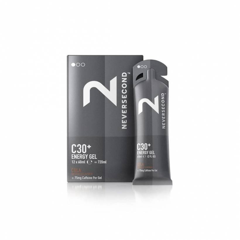 Gel Energético Neversecond C30+ Cola 75mg Cafeína Caixa 12 Unidades