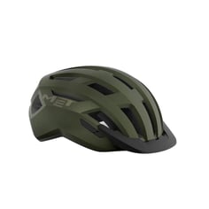Met Allroad mat iriserend groene helm