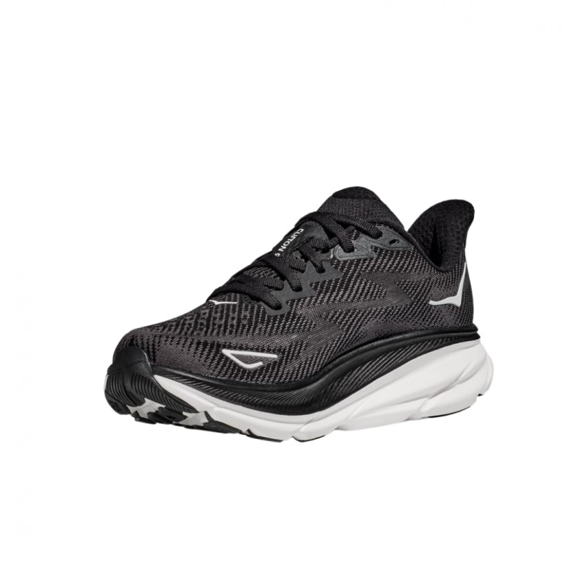 Hoka Clifton 9 Wide Black White  Shoes