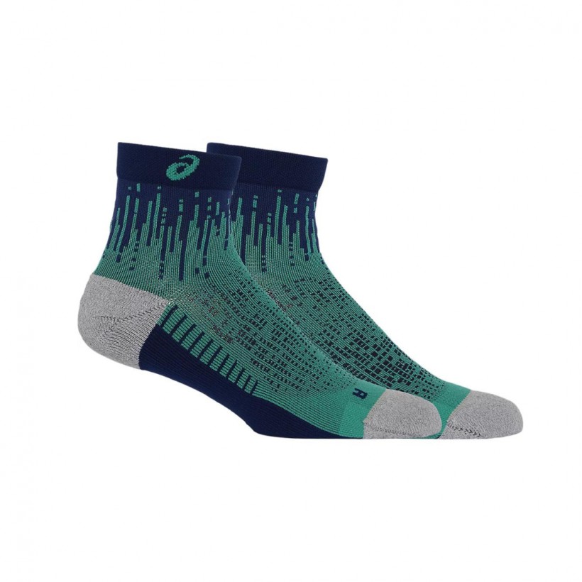 Asics Performance Run Socks Green Navy Blue