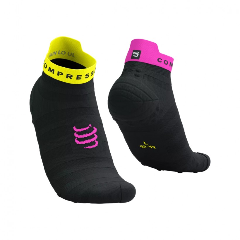 Compressport Pro Racing v4.0 Ultralight Low Running Black Pink Socks