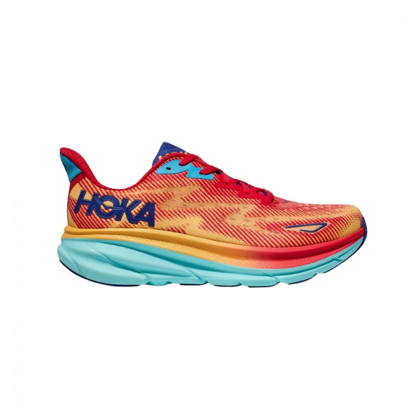 Zapatillas Hoka Clifton 9 Naranja Azul  Mujer