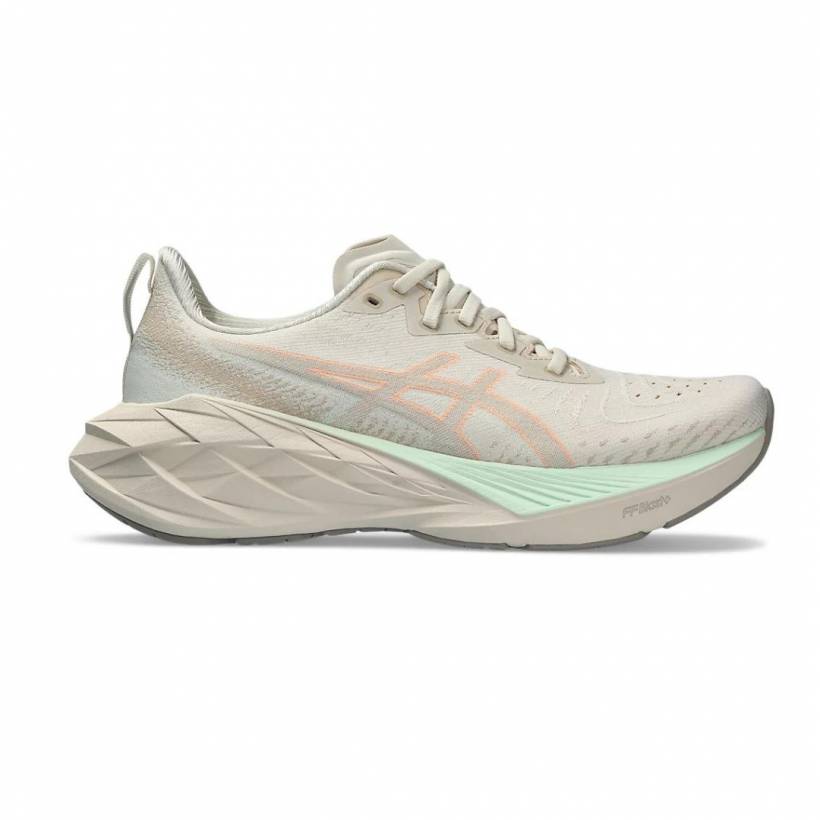 Zapatillas Asics Novablast 4 Beige Verde  Mujer