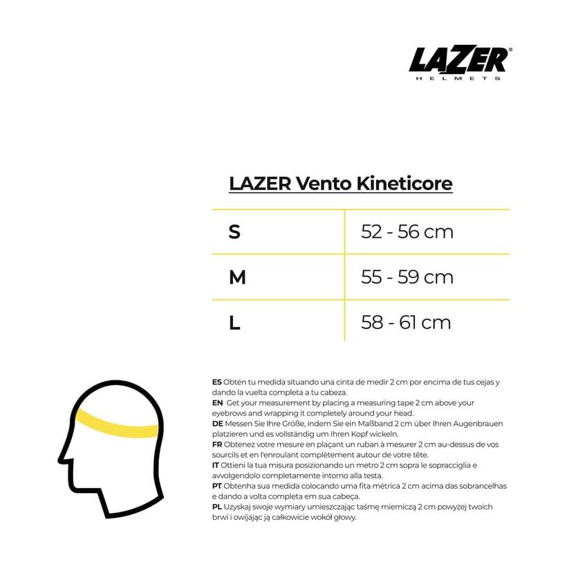 Casco Lazer Vento KinetiCore Bianco Opaco