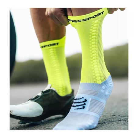 Chaussettes Compressport Pro Racing v4.0 Jaune Blanc