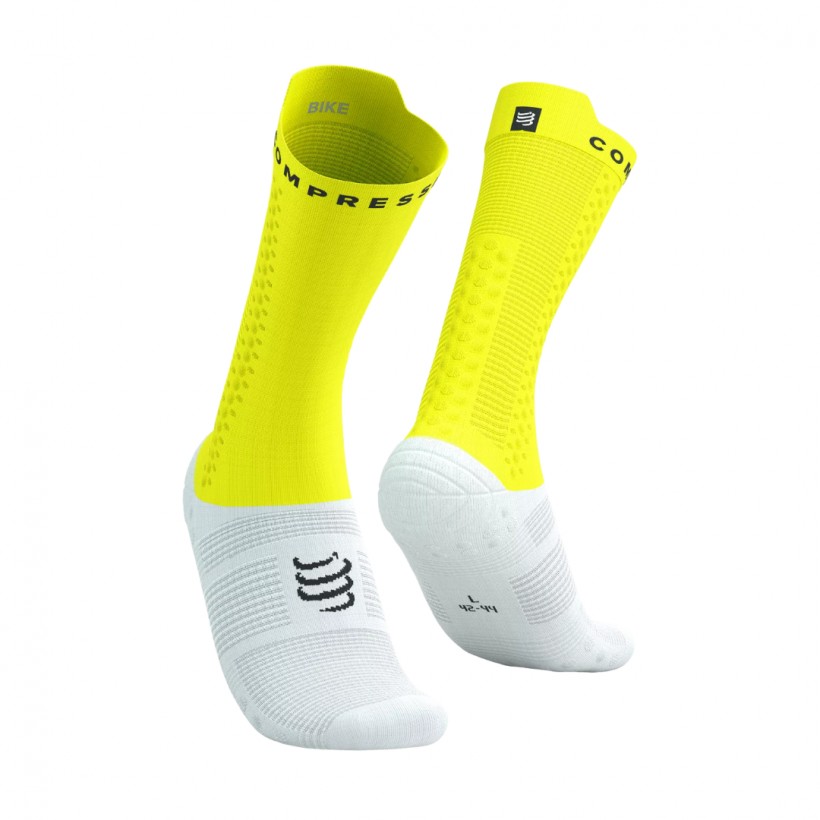 Skarpety Compressport Pro Racing v4.0 Żółto Białe