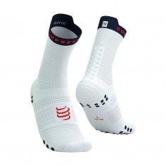 Socks Compressport Pro Racing V4.0 Run High White Blue