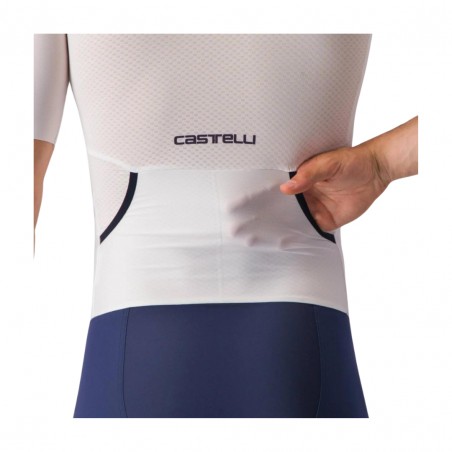 Combinaison Castelli Sanremo Ultra Speed Manches Courtes Blanc Bleu
