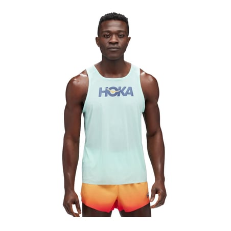 Hoka Airolite Ärmelloses Blaues T-Shirt