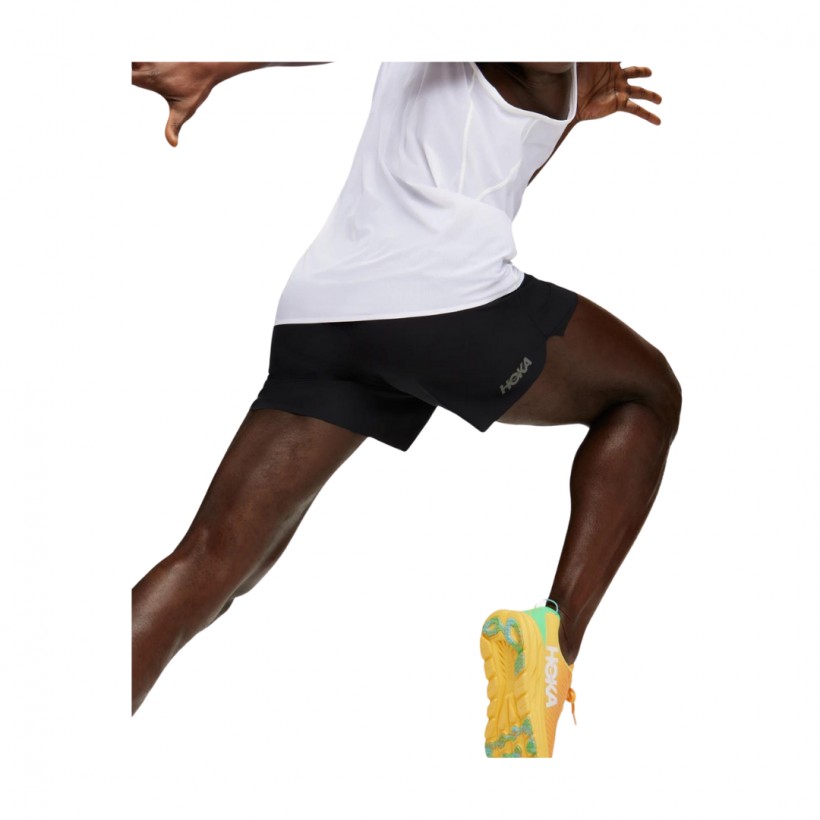 Hoka Glide 13cm Gefütterte Schwarze Shorts