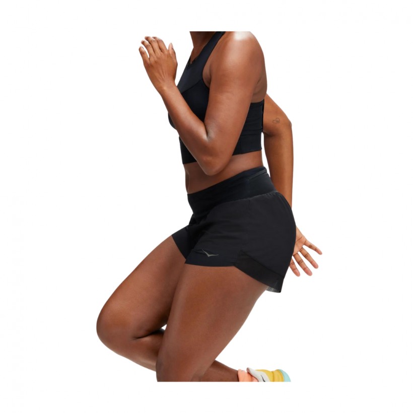 Pantalón Corto Hoka Glide 10cm Negro Mujer