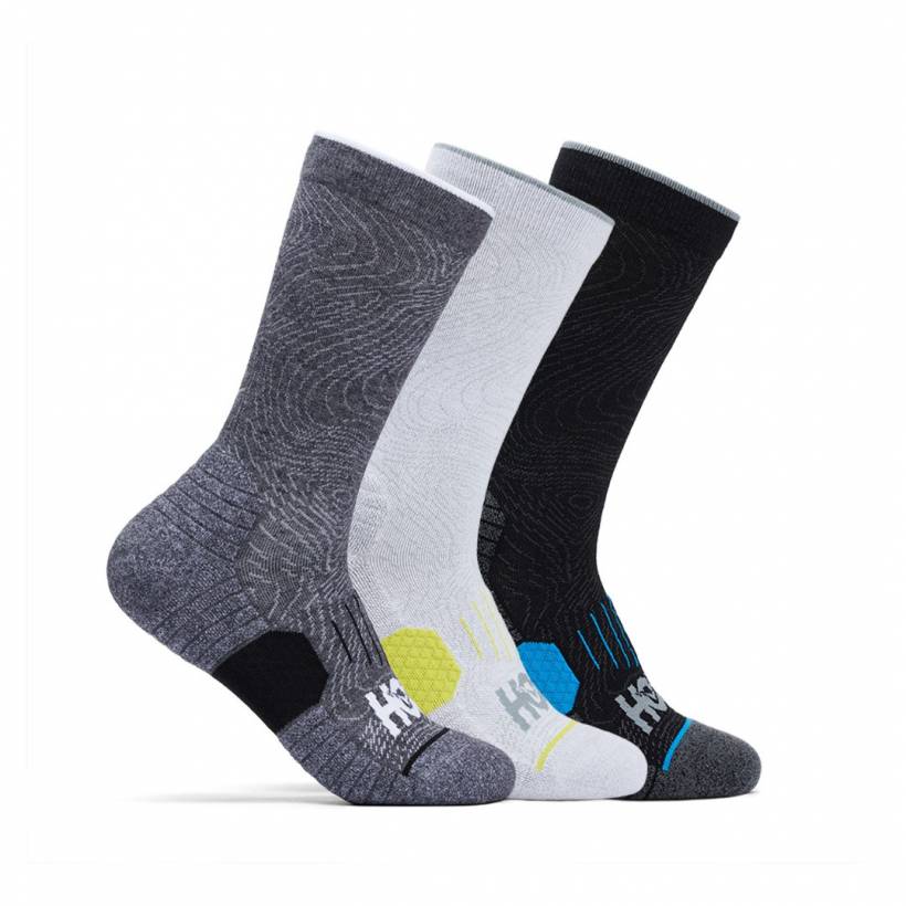 Hoka 3-pack sokken zwart grijs wit