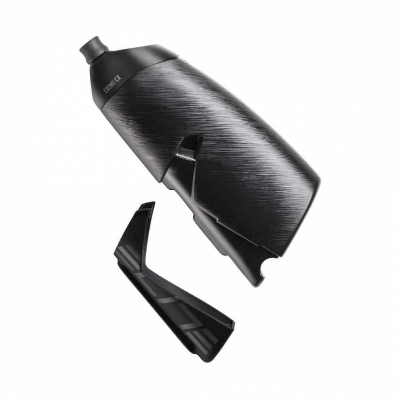 Zestaw uchwytu na bidon i bidonu Elite Crono CX Tex Aerodynamiczny 500ml Czarny Węgiel