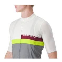 Castelli A Blocco Korte Mouw Jersey Wit Grijs 2