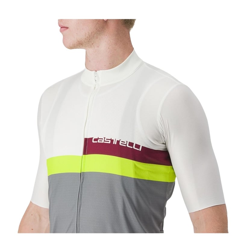 Maglia Castelli A Blocco a Manica Corta Bianco...