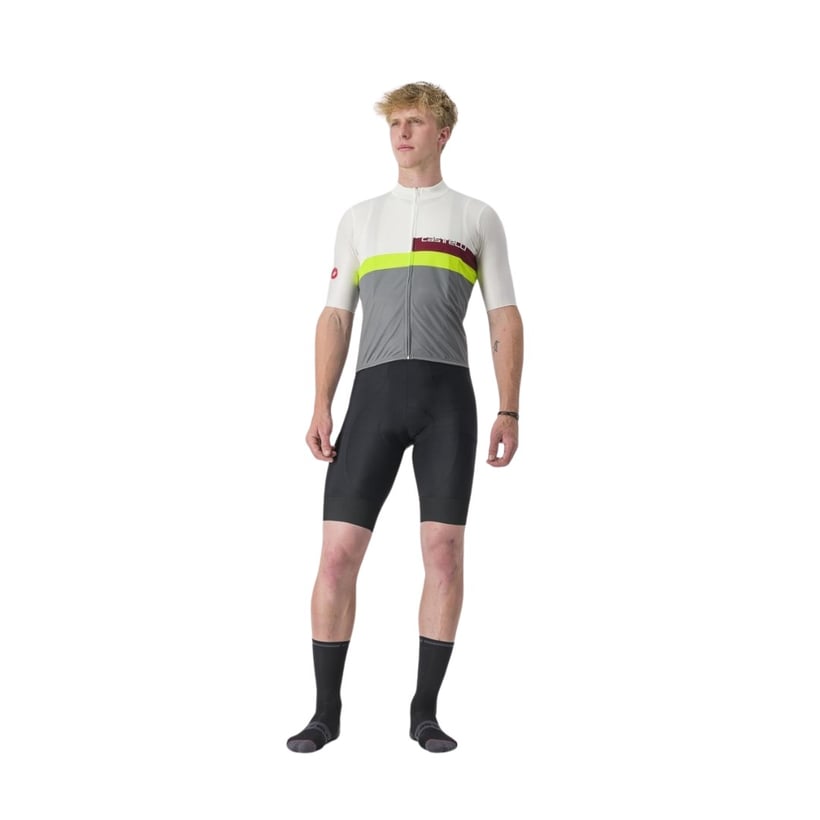 Maglia Castelli A Blocco a Manica Corta Bianco...