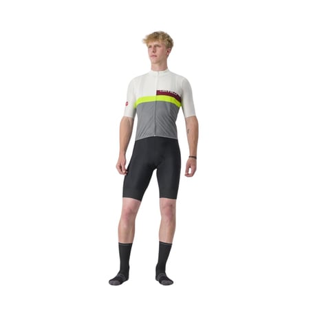 Castelli A Blocco Kurzarmtrikot Weiß Grau