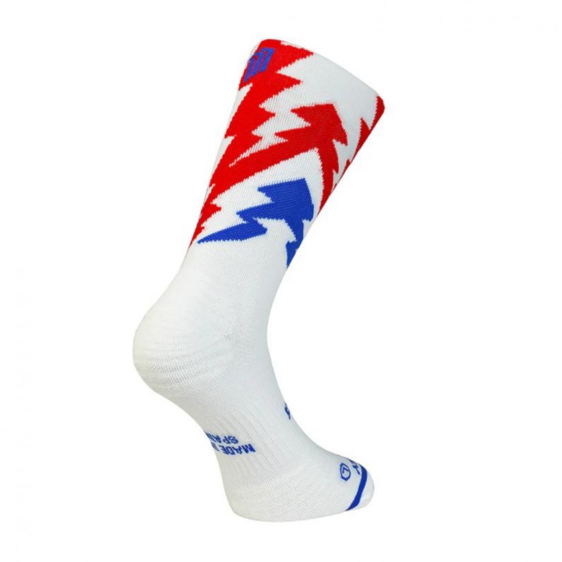 Calcetines Sporcks Thunder White Blanco Rojo Azul