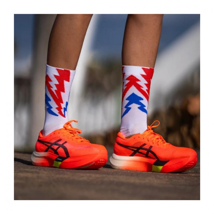 Sporcks Thunder White Socks White Red Blue