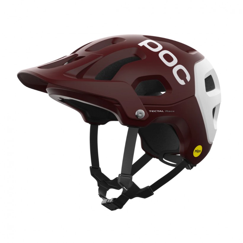 Kask POC Tectal Race MIPS w kolorze bordowo-matowym białym