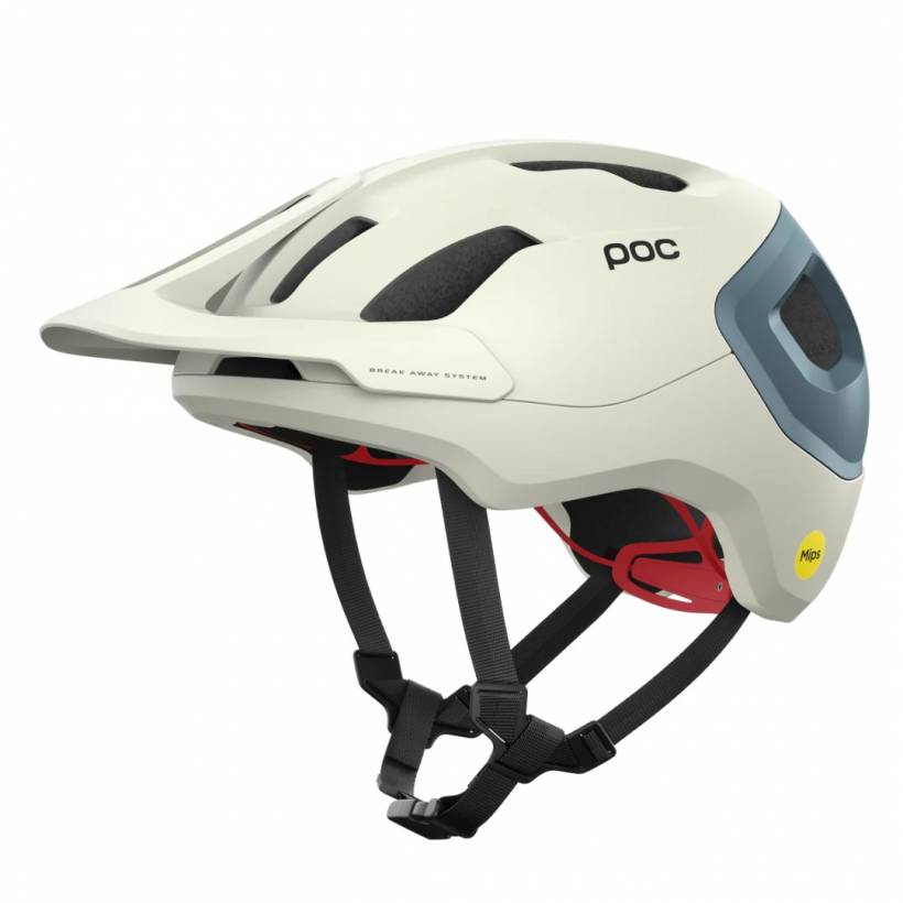 Capacete POC Axion Race MIPS branco azul mate