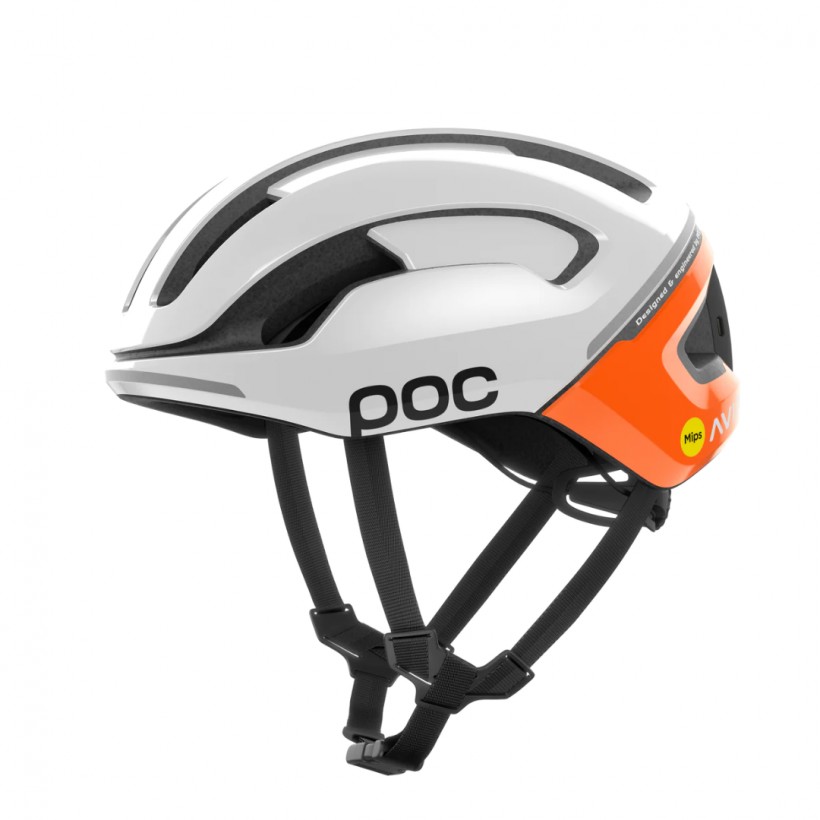 Capacete POC Omne Beacon MIPS branco laranja