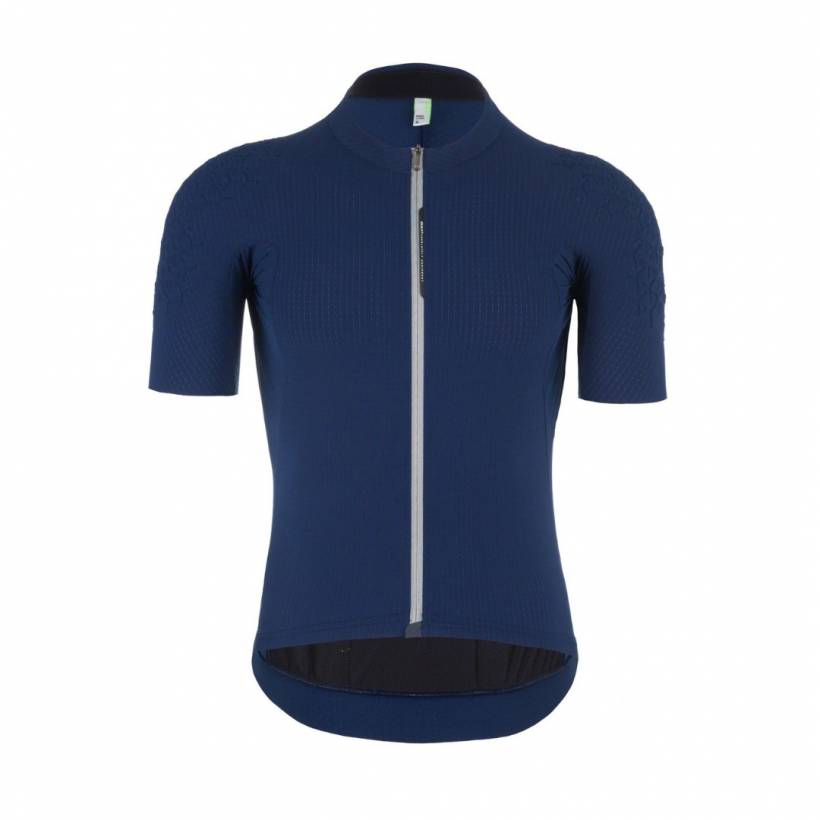Camisa Q36.5 Dottore Grid Skin De Manga Curta Azul Marinho